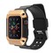 Insten Watch Band with Rugged Bumper Case For Apple Watch 44mm Series 6 SE 5 4, Replacement Strap, Black/Gold